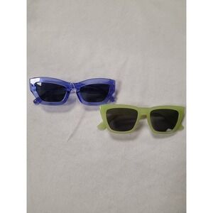 Aerie Sunglasses Rectangle Blue & Green Frames Trendy Fashion 15$ ea